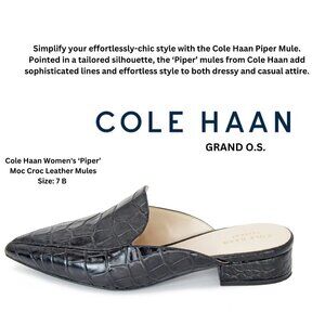 Cole Haan Women's ‘Piper’ Moc Croc Leather Mules Size: 7 B